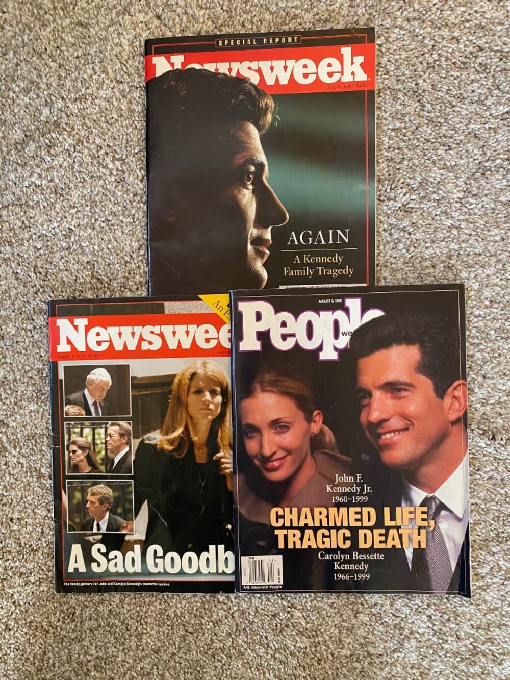 Newsweek & People Magazine Limit Edition John F. Kennedy Jr. Death 1999 Set of 3